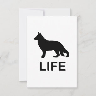 german shepherd life with silhouette thank you card