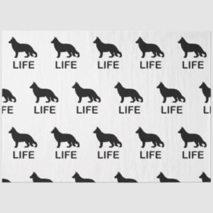 german shepherd life with silhouette tissue paper