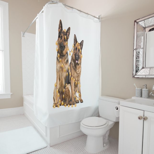 German Shepherd Lights Heart Christmas Santa Xmas (In Situ)