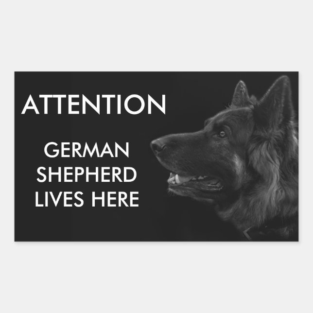 German shepherd lives here warning sticker (Front)