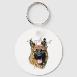 German Shepherd (longhair) Dad 2 Keychain