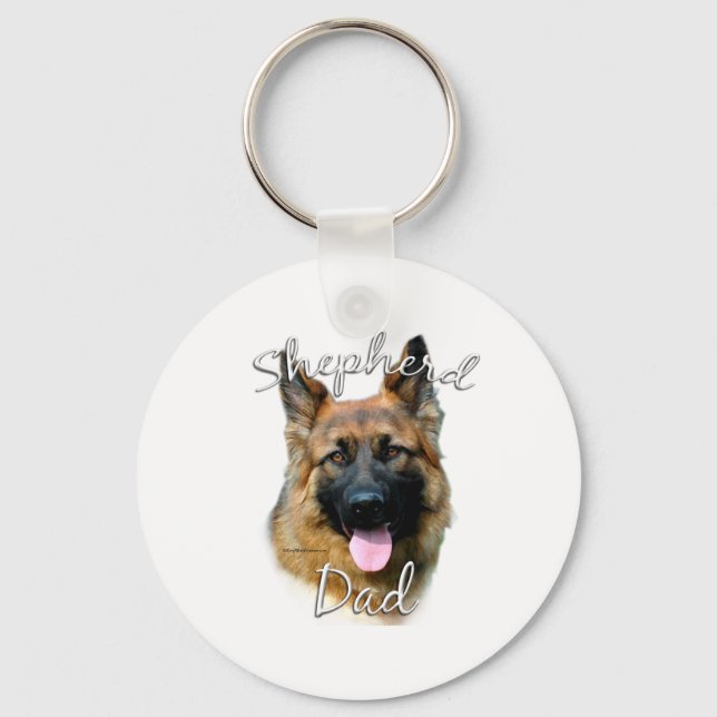 German Shepherd (longhair) Dad 2 Keychain (Front)