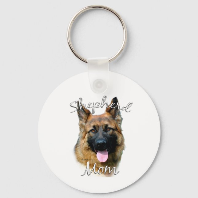 German Shepherd (longhair) Mom 2 Keychain (Front)