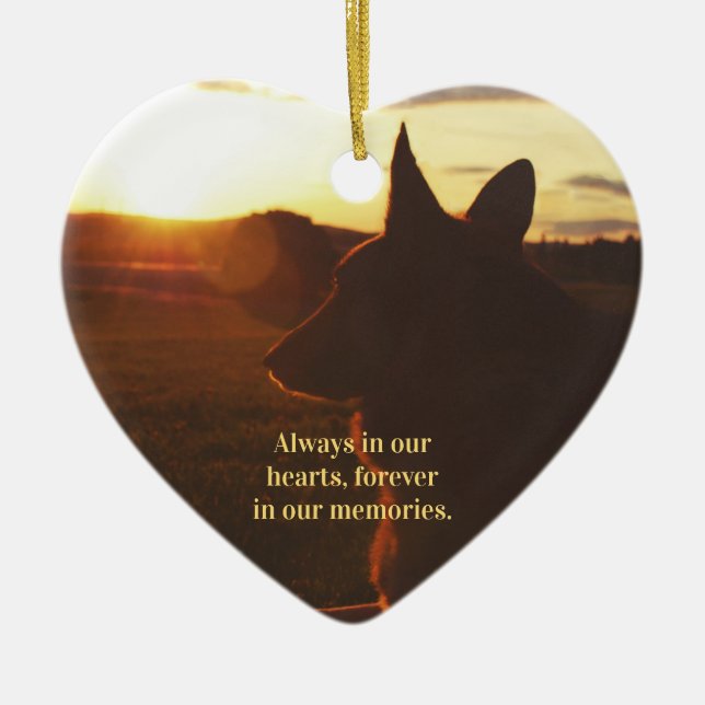 German Shepherd Lost Pet Ceramic Ornament (Front)