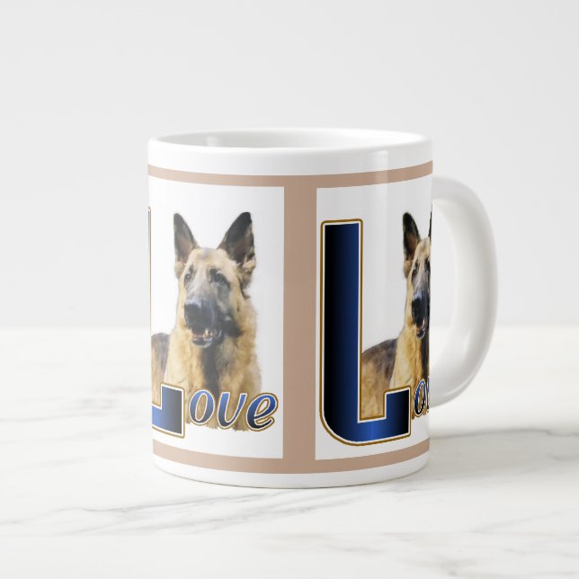 German Shepherd LOVE Gifts Large Coffee Mug (Front Right)