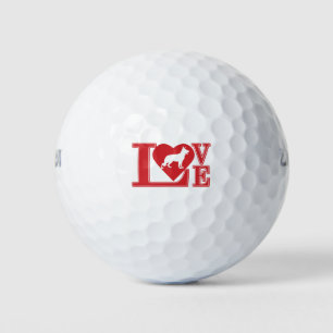 German Shepherd Love Heart Golf Balls