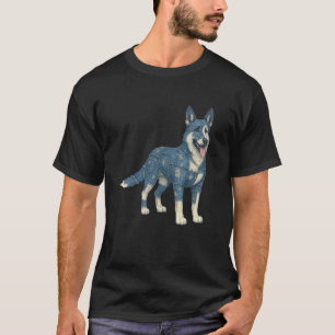 German Shepherd Lover Denim Patchwork Dog Mom Dog  T-Shirt