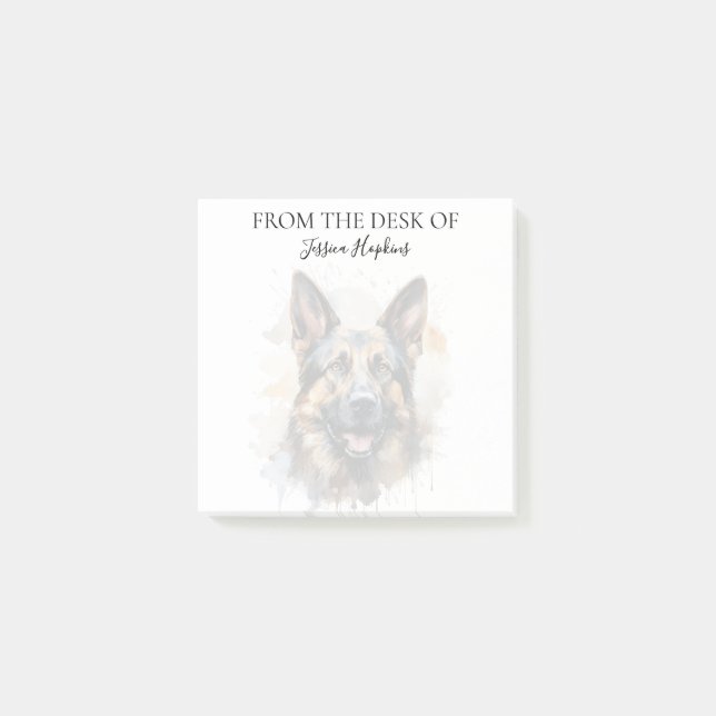 German Shepherd Lover Monogrammed Dog Post-it Notes (Front)