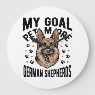 German Shepherd Lover Shirt with Vintage Engraved  Large Clock