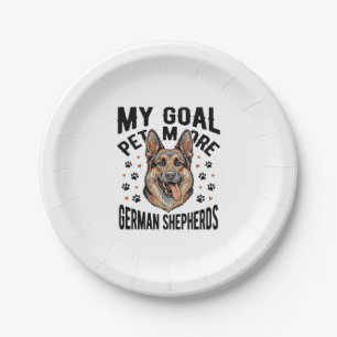 German Shepherd Lover Shirt with Vintage Engraved Paper Plate