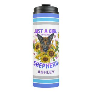 German Shepherd Lover Sunflower Trainer Floral Thermal Tumbler