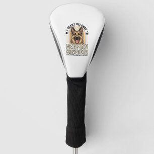 German Shepherd Lover Vintage Engraving Funny Dog Golf Head Cover