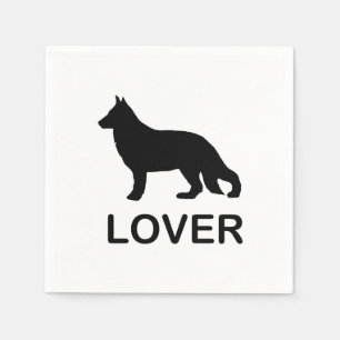 German Shepherd Lover with Silhouette Napkin
