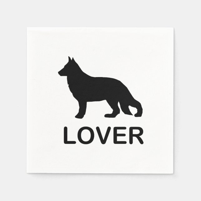 German Shepherd Lover with Silhouette Napkin (Front)