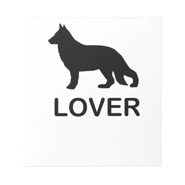German Shepherd Lover with Silhouette Notepad (Front)
