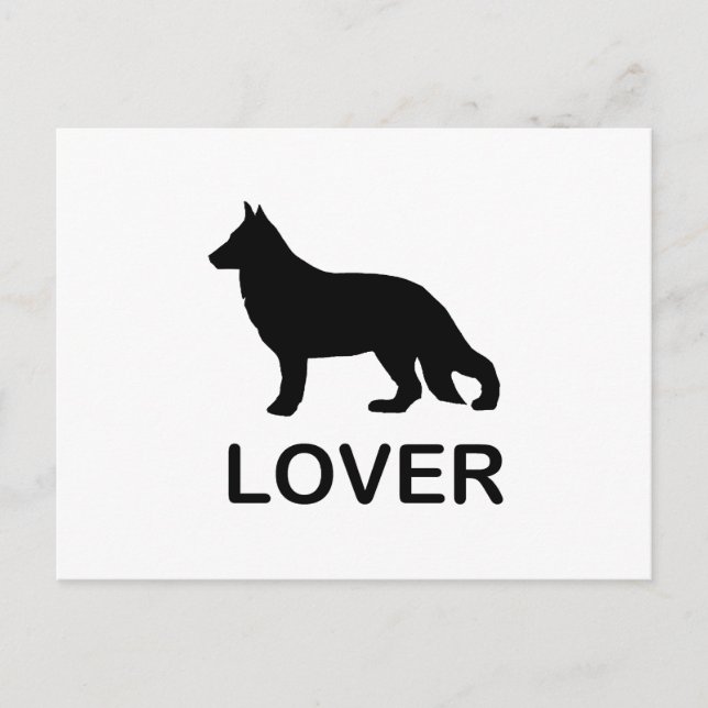 German Shepherd Lover with Silhouette Postcard (Front)