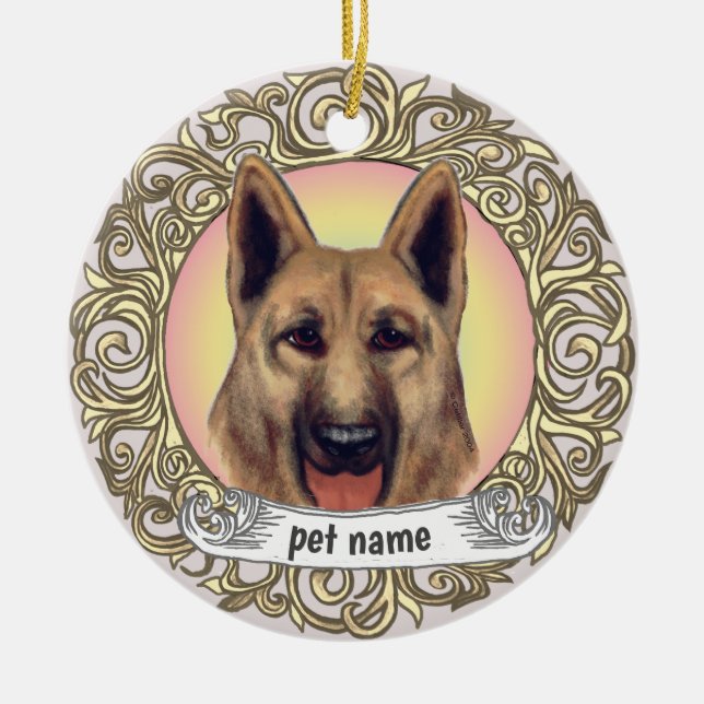 German Shepherd Loving Memory ornament (Front)