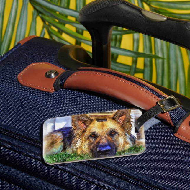 German Shepherd Luggage Tag (Front Insitu 3)