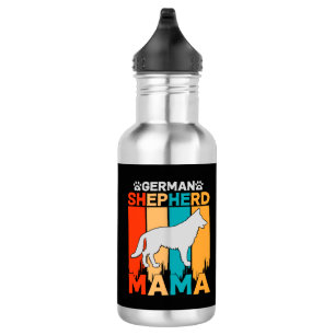 German Shepherd MAMA, Blue Brown on Ladies Black 532 Ml Water Bottle