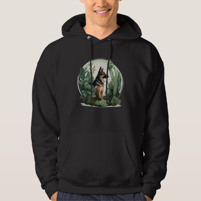German Shepherd Mama Plant  Dog Hoodie (Front)