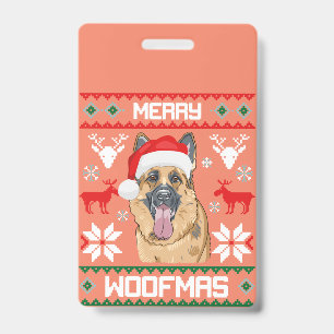 German Shepherd Merry Woofmas Sweatshirt Christmas Badge
