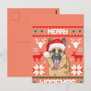 German Shepherd Merry Woofmas Sweatshirt Christmas Postcard
