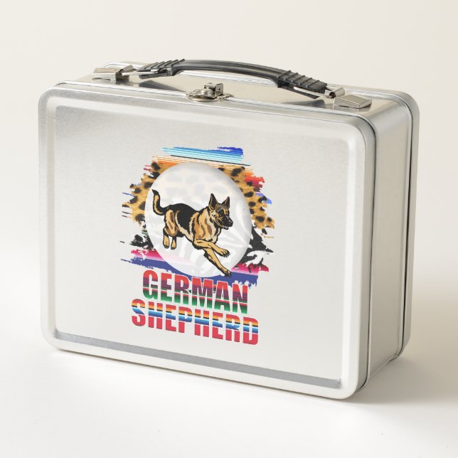 German Shepherd Metal Lunch Box (Front)