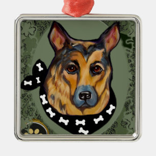 GERMAN SHEPHERD METAL ORNAMENT