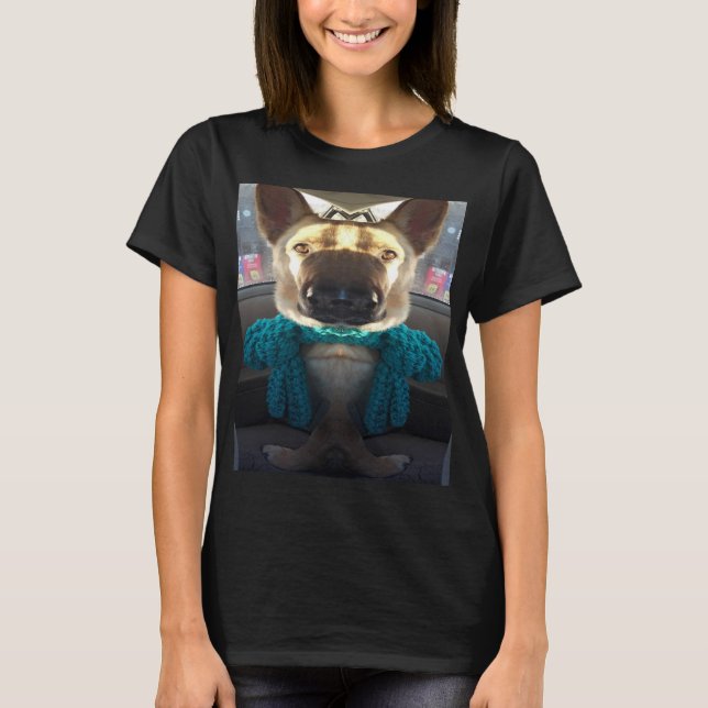German Shepherd Mirrored Distortion Womens Shirt (Front)