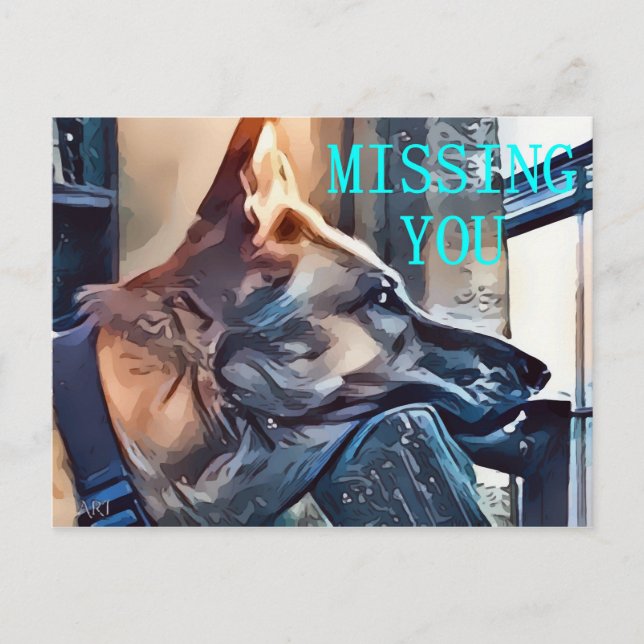 german-shepherd missing you card (Front)