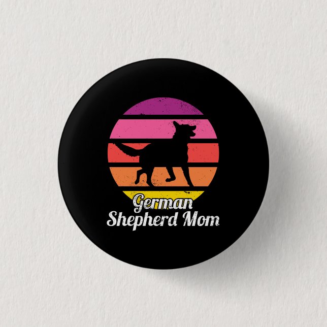 German Shepherd Mom 1 Inch Round Button (Front)