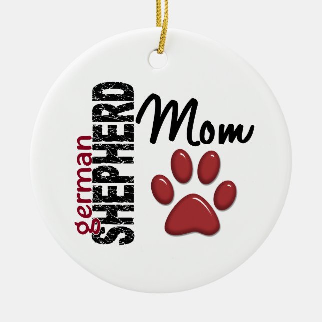 German Shepherd Mom 2 Ceramic Ornament (Front)