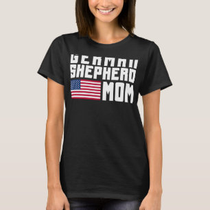 German Shepherd Mom American Flag T-Shirt