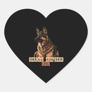German Shepherd mom, dog owner mom, GSD mom Heart Sticker