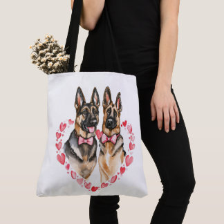 German Shepherd Mom Dog Parents Love Watercolor Tote Bag