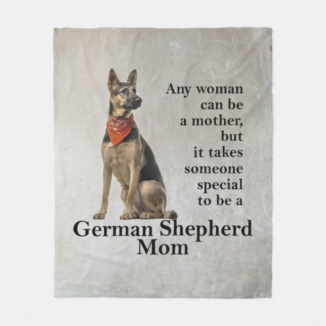 German Shepherd Mom Fleece Blanket (Front)