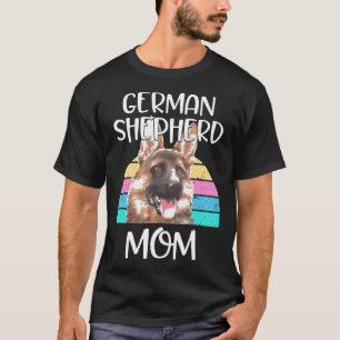 German Shepherd Mom  Gsd Breed Dog Retro T-Shirt