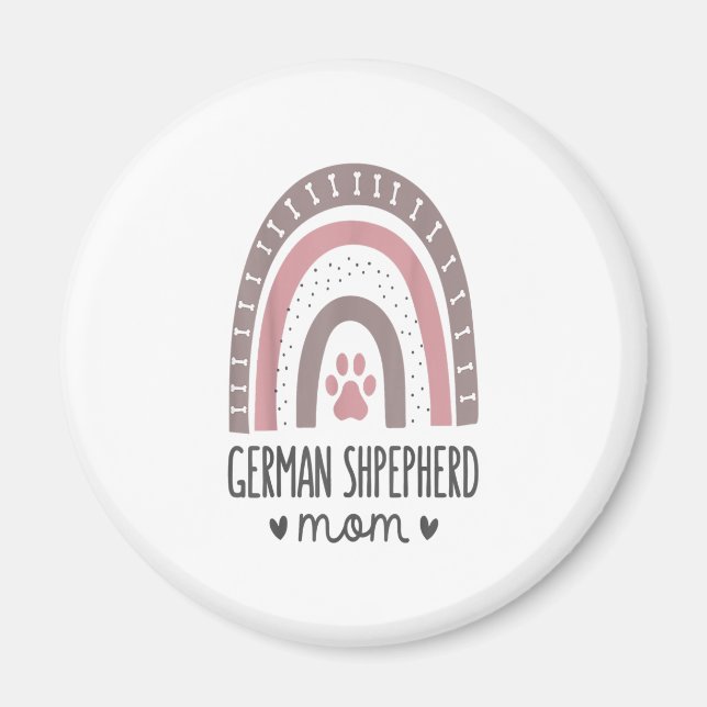 German Shepherd Mom Rainbow Paw Dog Mom Magnet (Front)