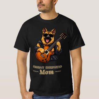German Shepherd Mom Rock Star Guitar Dog Gift T-Shirt