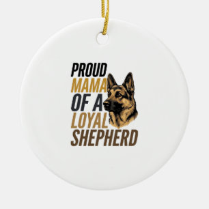 German Shepherd Mom Shirt Vintage Dog Mama Graphic Ceramic Ornament