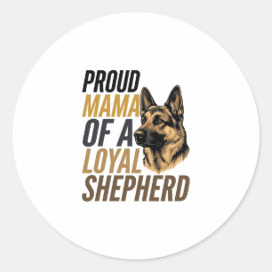 German Shepherd Mom Shirt Vintage Dog Mama Graphic Classic Round Sticker