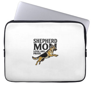 German Shepherd Mom Shirt Vintage Engraving Dog Lo Laptop Sleeve