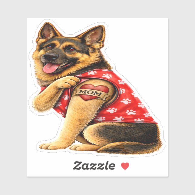 German Shepherd Mom Tattoo  (Sheet)