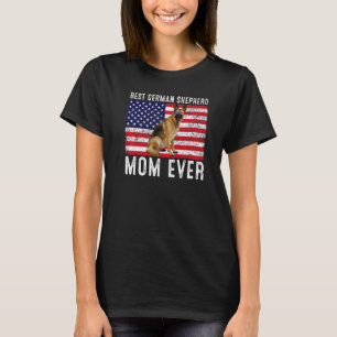 German Shepherd Mom Usa American Flag Dog Owner T-Shirt