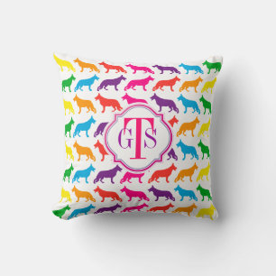 German Shepherd Monogram Throw Pillow