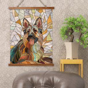 German Shepherd - Mosaic Art Hanging Tapestry