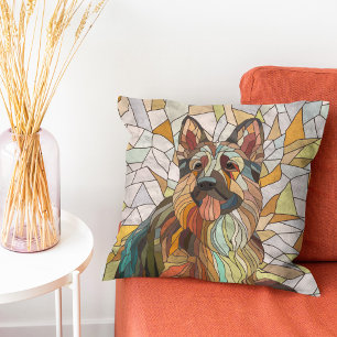 German Shepherd -  Mosaic Art Throw Pillow