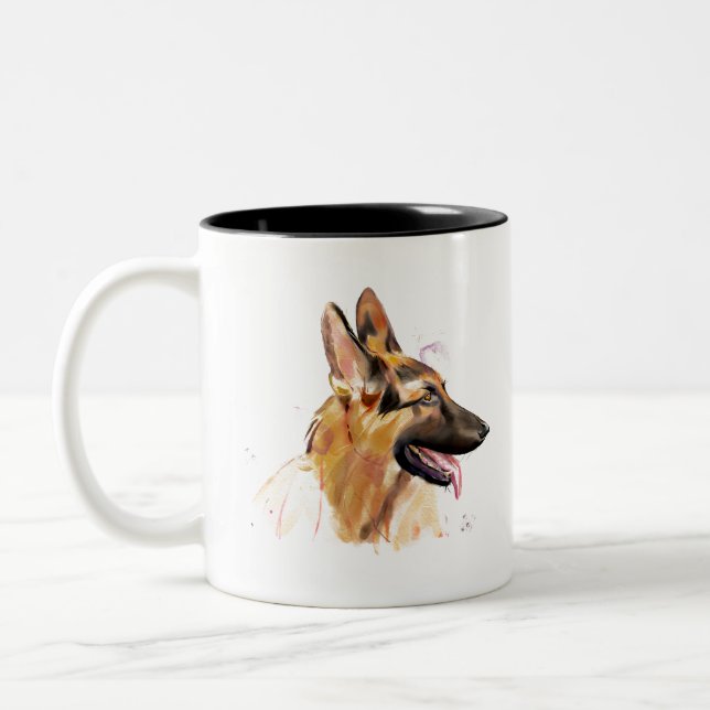 German Shepherd Mug –  GSD Dog Coffee Mug (Left)