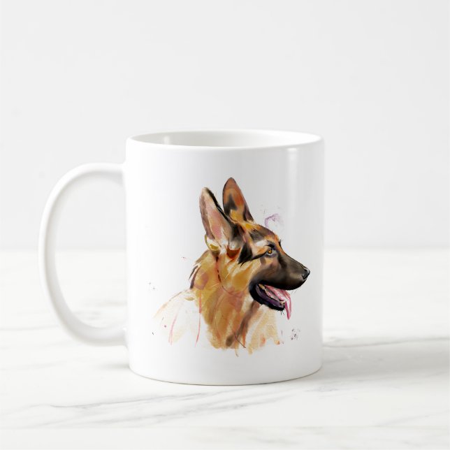 German Shepherd Mug –  GSD Dog Coffee Mug (Left)