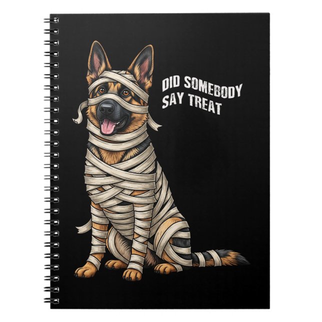 German Shepherd Mummy Halloween Dog  Notebook (Front)